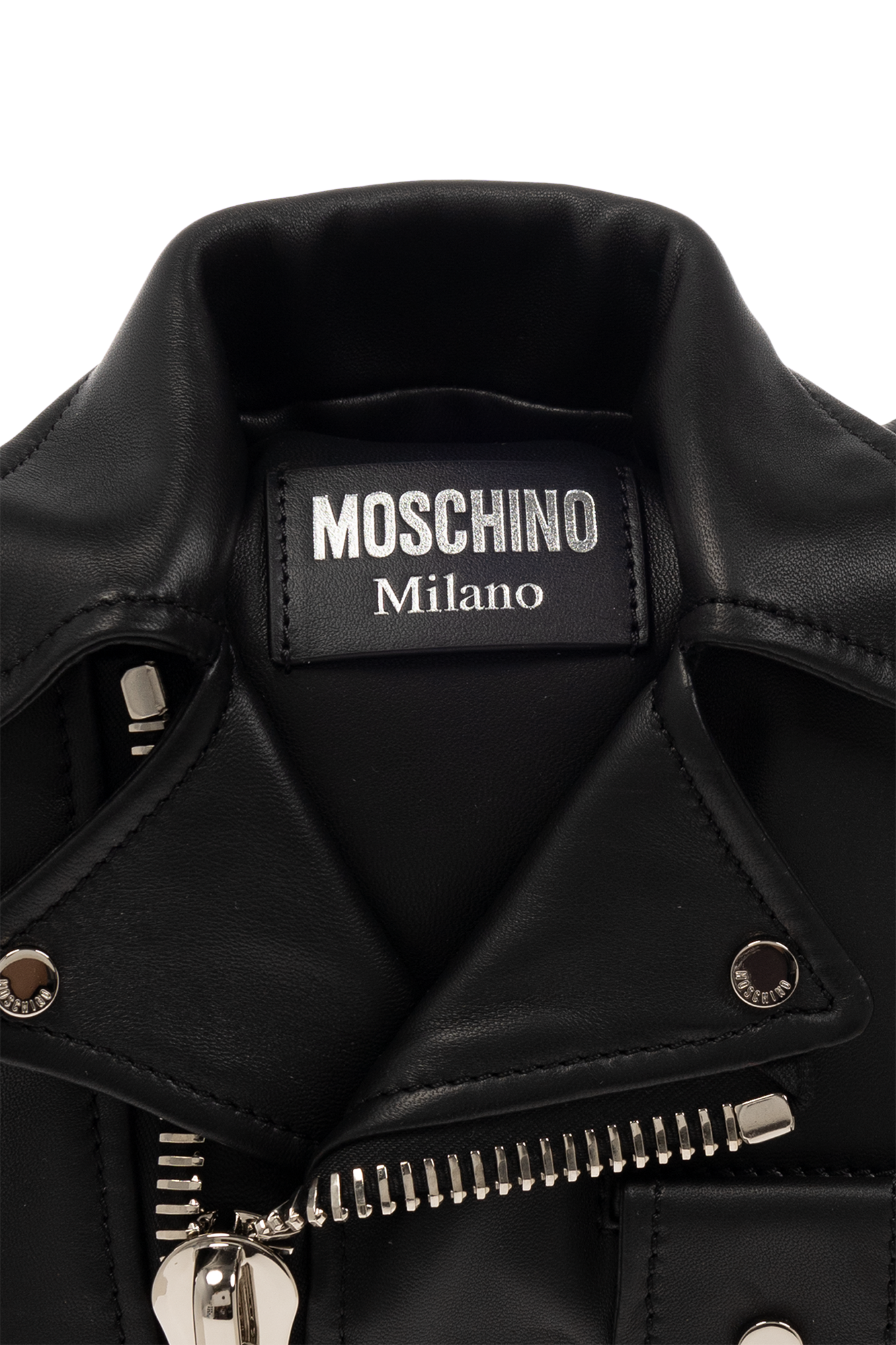 Moschino leather jacket outlet backpack